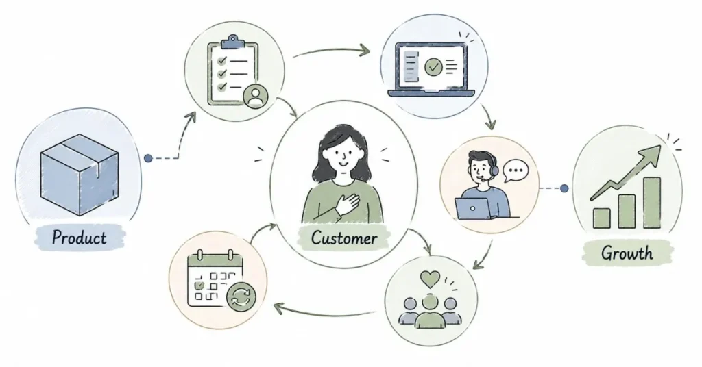 Customer Success ecosystem connects customers, products, and growth. | FLM | FrontlinesEduTech