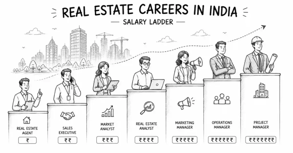real estate career salary comparison India| flm | frontlines edutech