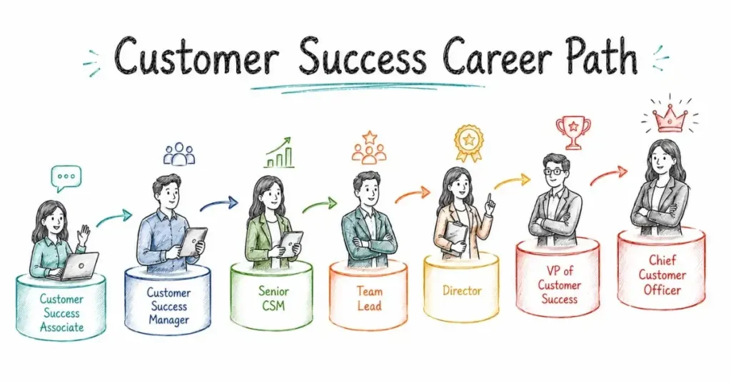 Customer Success Career Path illustration. | FLM | FrontlinesEduTech