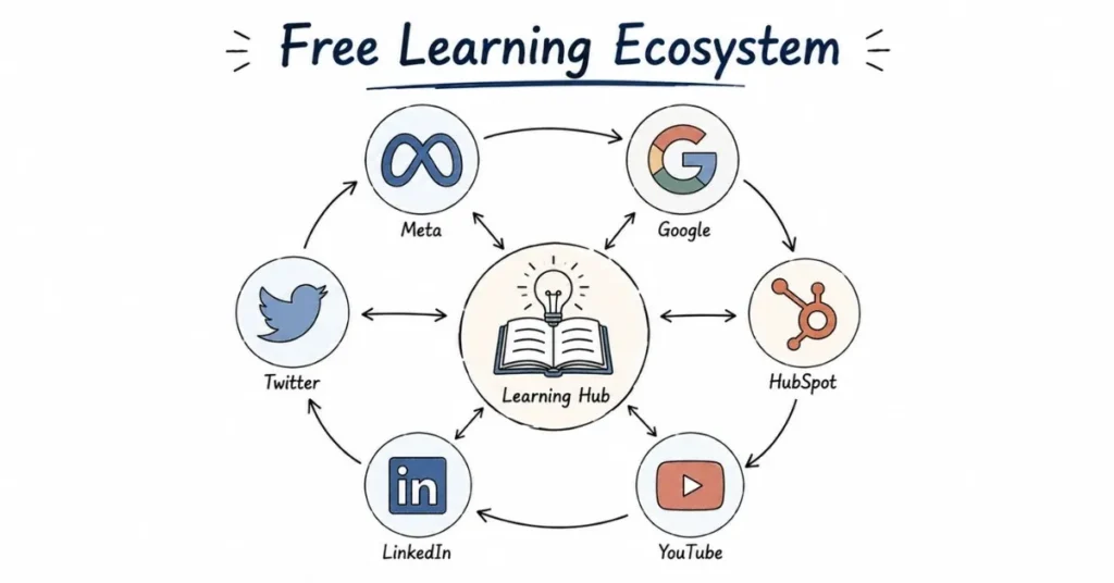 Free certification ecosystem for social media and digital marketing professionals.