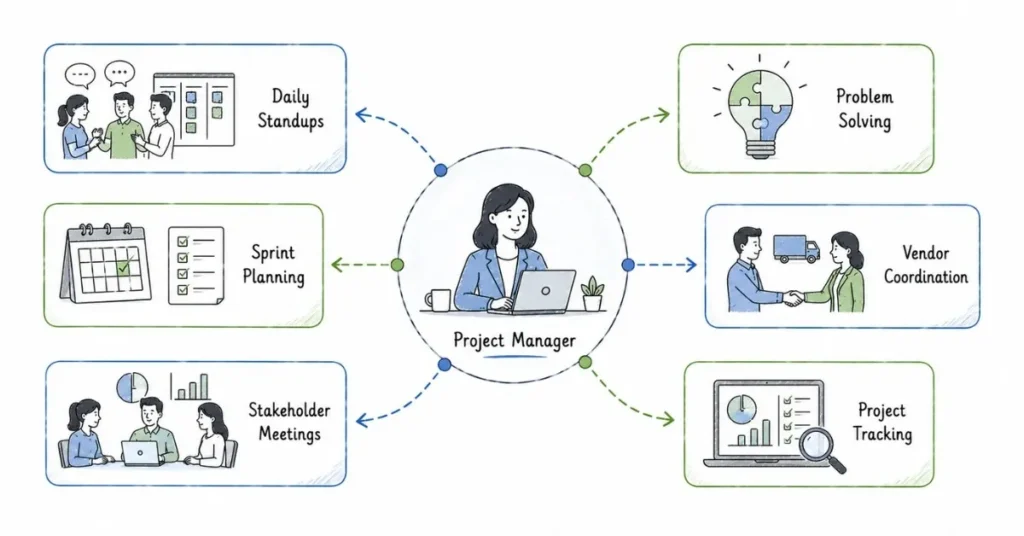 Retail technology project manager responsibilities including stakeholder management and project coordination | FLM | FrontlinesEduTech