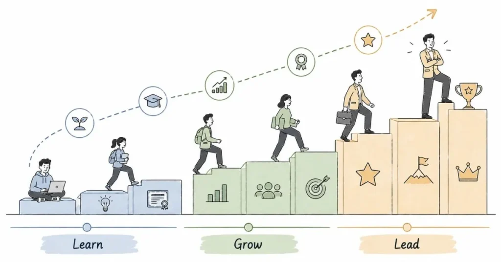 Customer Success career progression with skills, salary growth, and leadership. | FLM | FrontlinesEduTech