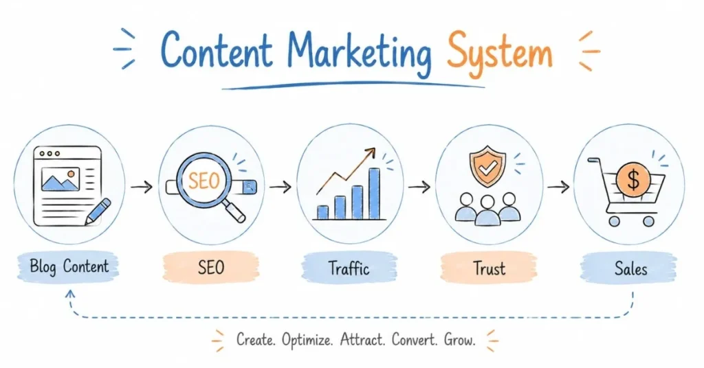 Content marketing strategy driving organic traffic and sales | FLM | FrontlinesEduTech