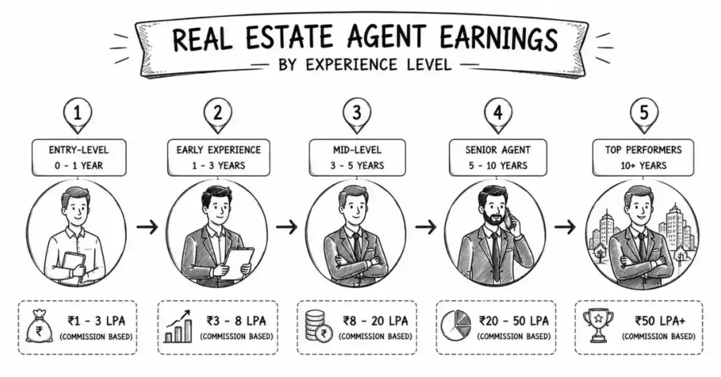 real estate agent salary India