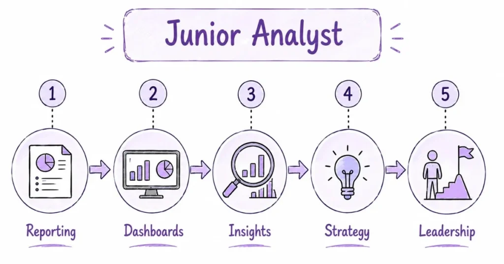 Comparison between junior and senior data analyst responsibilities | FLM | FrontlinesEduTech