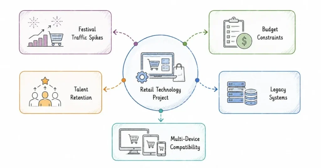 Retail technology project challenges including legacy systems, traffic spikes and budget constraints | FLM | FrontlinesEduTech