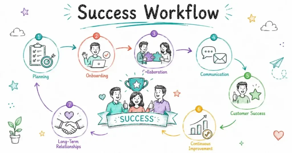 Customer Success Metrics workflow. | FLM | FrontlinesEduTech