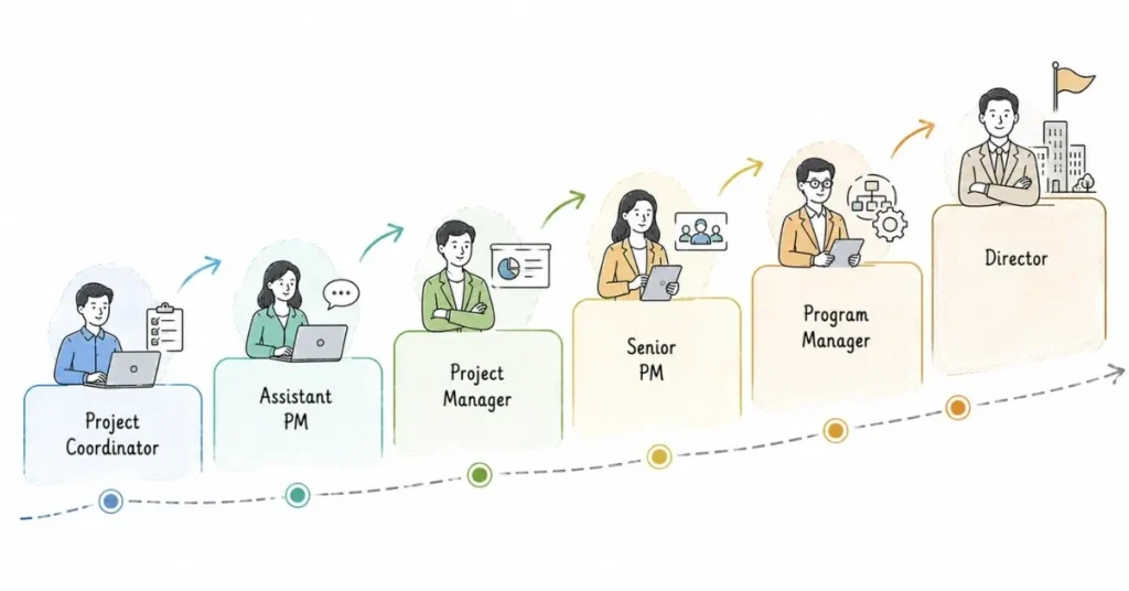 Retail technology project management career roadmap from coordinator to director level roles | FLM | FrontlinesEduTech