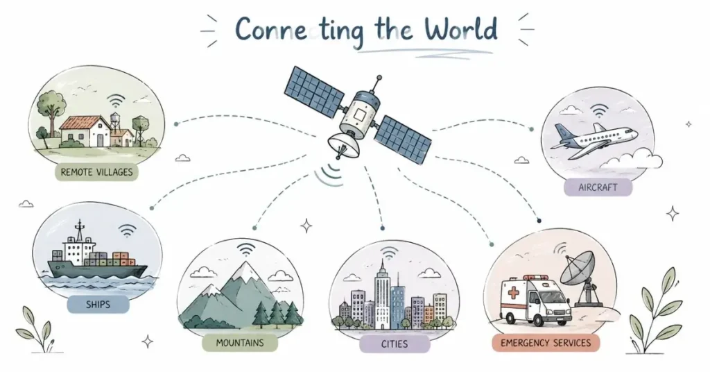 Satellite Communication network. | FLM | FrontlinesEduTech