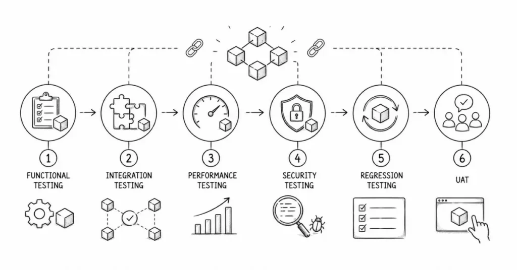 blockchain QA testing workflow | flm | frontlines edutech