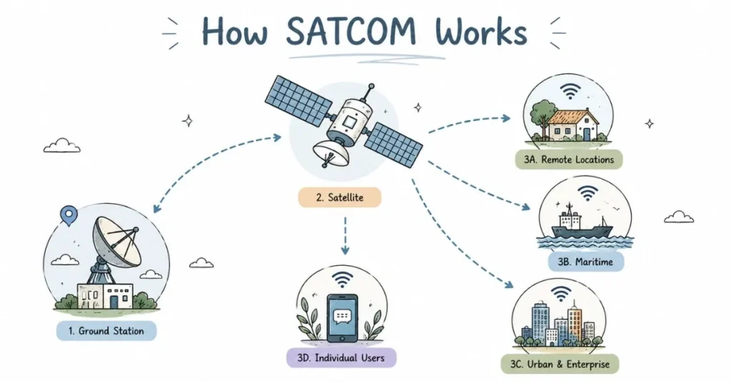 SATCOM workflow. | FLM | FrontlinesEduTech