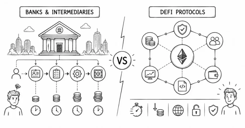 DeFi vs traditional finance | flm | frontlines edutech